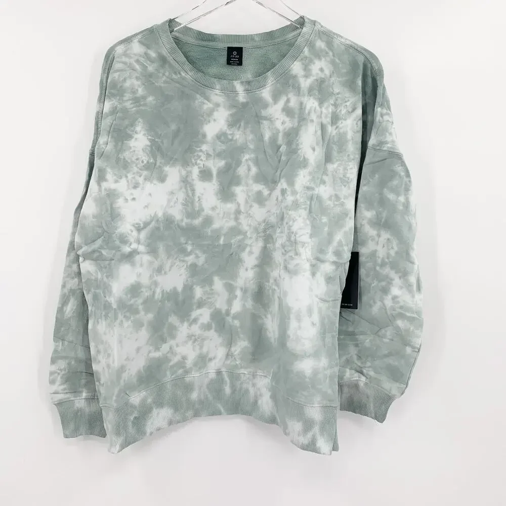 AR-33 Sweatshirt Size S Green Tie Dye Pullover NEW AR33 Workout Athleisur - Picture 7 of 9